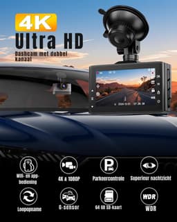 Aura® Dashcam Voor en Achter - Dashcam - Parkeermonitor - Zwart - ‎4cm x 9cm x 6 cm — thumbnail 2