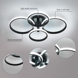 Dimbaar LED Plafondlamp Zwart 76W | Moderne Ronde Plafondverlichting met Afstandsbediening | 3000K-6500K — thumbnail 3