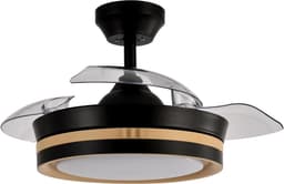 Zwarte Plafondventilator met 3 Bladen en LED Verlichting - Inclusief Dimbare Lamp — thumbnail 2