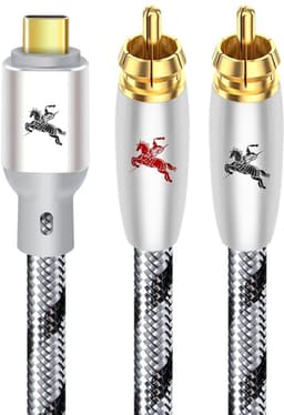 USB C naar 2 RCA Kabel met DAC Chip voor Audioversterkers en Speakers — thumbnail 1