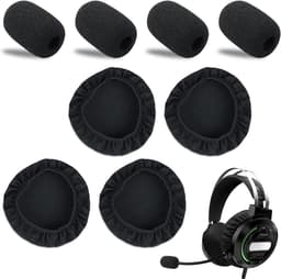 Vervangende Pads voor Hoofdtelefoon | Wasbare Elastische Kussens | Sport, Gaming, Gym | Zweetbestendig | 8 Stuks (Zwart) — thumbnail 1