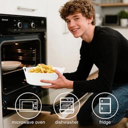 Vierkante Keramische Ovenschaal 650 ml - Ovenvast en Geschikt voor Magnetron en Airfryer — thumbnail 4