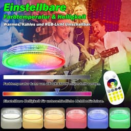Ronde Dimbaar Plafondlamp 60W met RGB Kleuren en Afstandsbediening Ø50cm - IP44 Waterdicht — thumbnail 4