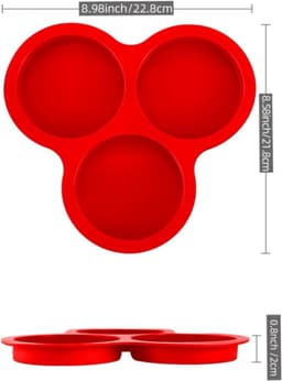 Siliconen cakevorm - 2 stuks - Taartvorm - 10 cm diameter - Eiervorm - Eierring - Bakplaat voor de airfryer - Voor Magnetron Kleine Taartjes Puddings Taart Ontbijt Patty - Geschikt voor airfryers van 6 liter en groter - rood — thumbnail 9