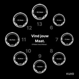 Kuno Ring 2 – Smart Ring – Slaapmonitor – Hartslag & Activiteitentracker – Stappen & Calorieën Meten – Zonder Abonnement – Waterbestendig – Zilver Maat 11 — thumbnail 3