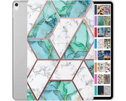 Beschermhoes Voor iPad Pro 12.9 Inch 2e Generatie (2017) - Harde Schaal met Standaard & Groen Marmer Design