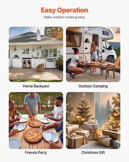 VEVOR Outdoor Pizzaoven 12 Inch Pelletpizzaoven, Draagbare Pizzaoven met Ingebouwde Thermometer, Houtgestookt, Pizzasteen, Pizzaschep en Draagtas, Roestvrijstalen Pizzamaker, voor Tuin en Kamperen — thumbnail 4