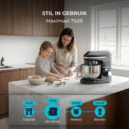 Fentic Keukenmachine – 2000W – Keukenrobot - Foodprocessor - 6,2L Mengkom – Incl. extra Accessoires – Zwart — thumbnail 4