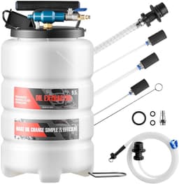 Olieafzuigpomp - Olieverversingspomp/Transferpomp - Capaciteit 9,5 L - Pneumatisch & Handmatig - Met Slang + 3 Verlengbuizen - PE-tank - Voor Auto, Boot & Grasmaaier — thumbnail 1