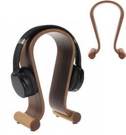 Houten Koptelefoonhouder Maclean MC-815O Hoofdtelefoonstandaard walnoot — thumbnail 1