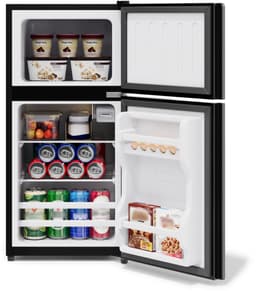 OKWISH Minikoelkast Vrijstaand – 60 L Met Vriesvak – 42,5 x 44,5 x 87,5 cm – Roestvrij Staal – Zwart – Voor Keuken En Kantoor — thumbnail 5