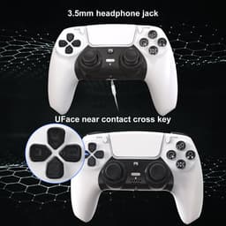 Ntech PS5 Controller Geschikt voor PS5 en PS5 Slim - ps5 game controller Draadloos - Wit - Audio Jack Input - Touch Sensor - Dual Trilmotoren Draadloze Controller — thumbnail 4