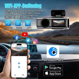 Dashcam - 4K HD - 64GB - Voor auto - Voor en Achter Camera - G-Sensor - Timelapse Functie - Dual Dashcam — thumbnail 5