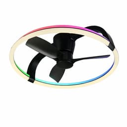 REALITY STOCKHOLM - Ventilator - Zwart mat - incl. 1x LED 37 W - Afstandsbediening - Geintegreerde dimmer - Traploos instelbare lichtkleur - Niet externe dimbaar - RGBW-kleurenwisselaar - Zomer- en wintermodus - Dynamisch licht - 6 snelheidsniveaus — thumbnail 1