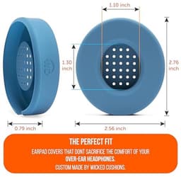 Zweetbestendige Hoofphone Covers voor Beats Solo - Comfortabel, Wasbaar en Gepatenteerd - Blue Slate — thumbnail 5