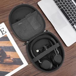 Allecto- Hoofdtelefoon draagtas - beschermende harde reistas - met kabel - opbergruimte voor oplader - grijs - hoofdtelefoon draagtas compatibel met verschillende merken - Jabra, Skullcandy, Mpow, Shure, Sennheiser — thumbnail 4
