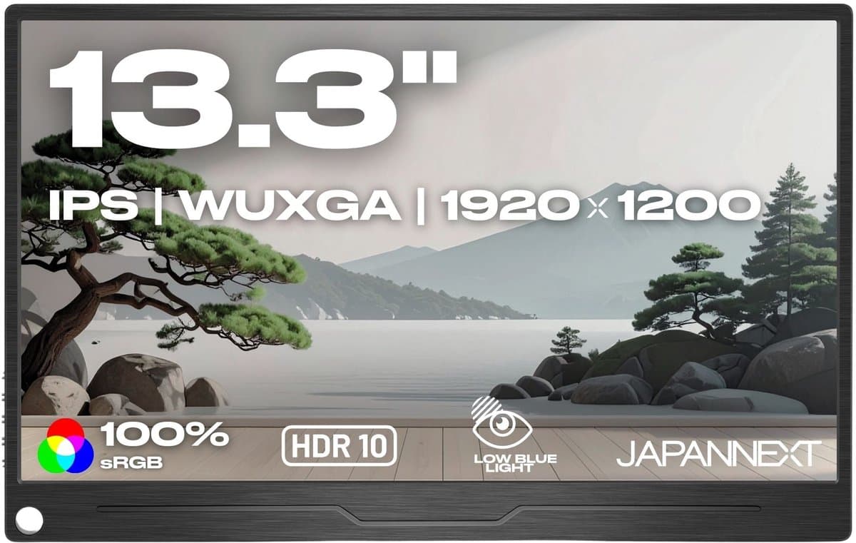 JAPANNEXT Draagbare Monitor 13.3" IPS WUXGA (1920x1200) | JN-MD-IPS133WUXGAR — afbeelding 1