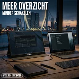 Portable Monitor Flex 15.6" Touchscreen - Full HD Draagbare monitor - Draagbaar scherm met USB-C & HDMI - Plug & Play - Incl. Beschermhoes — thumbnail 3