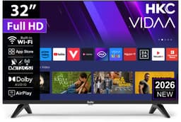 HKC VIDAA Smart TV - LED Full HD - 32 inch/81 cm - Streaming apps - AirPlay & Hotelmodus - HDMI x3, USB x2, CI+ - Tripple Tuner DVB-T/T2/S/S2/C - Frameless Design - Geassembleerd in Eindhoven - H32N1F-V — thumbnail 1