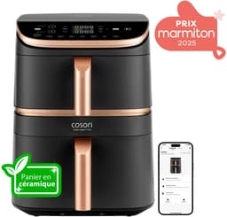 Cosori Turbo Tower Pro Smart Enkel 10,8 l Vrijstaand 2630 W Heteluchtfriteuse Zwart, Goud — thumbnail 14