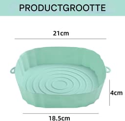 4 Stuks Air Fryer Bakje - Air Fryer Siliconen Bakvormen – Air Fryer Accessoires – ⌀ 21cm – Ronde Herbruikbare Air Fryer Liners – Antiaanbak – Hittebestendig — thumbnail 5
