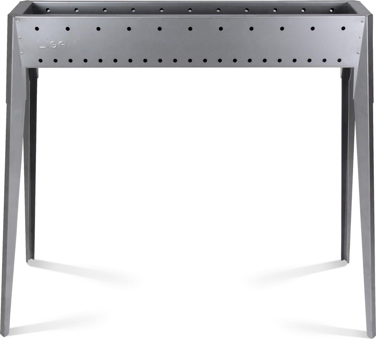 Spiedini Miami 80 - Luxe, smalle dubbelwandige barbecue zonder roosteer voor het grillen van saté of spiesjes  - 80 cm lang, 11 cm breed - Materiaal: rvs — afbeelding 1