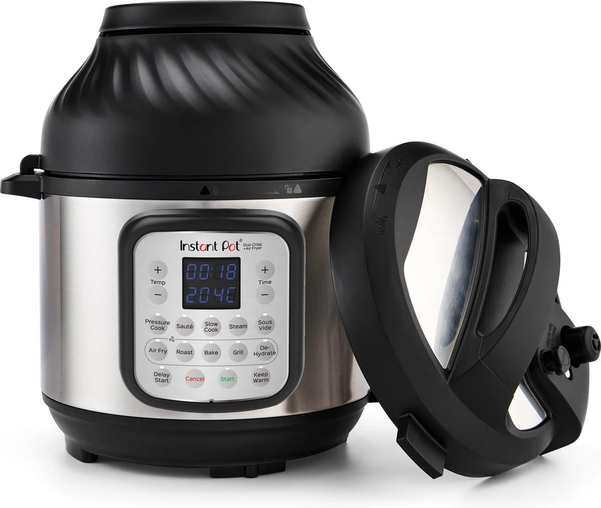 Instant Pot Duo Crisp 11-in-1 Multicooker met Airfryer 5,7L- Snel onder druk koken,Slow cooking, Sauteren, Stomen, Sous vide, Warmhouden, Snel frituren, Braden, Bakken, Roosteren, Drogen — afbeelding 1