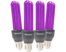 Blacklight verlichting - BeamZ BUV27 - Set van 4 blacklight lampen met E27 fitting - 25W — afbeelding 1