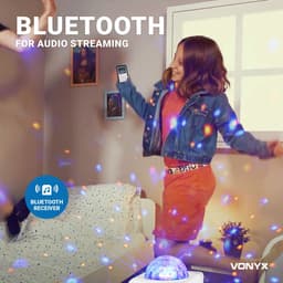 Karaoke set met microfoon - Vonyx SBS50W - met Bluetooth, accu & discobal discolicht - Wit — thumbnail 3