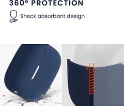 kwmobile Hoes geschikt voor JBL Tune 230 NC TWS / T230NC / T235NC - Siliconen cover voor oordopjes in donkerblauw — thumbnail 2