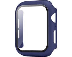 Full Body Case geschikt voor Apple Watch 41mm Series 7 / 8 | Ingebouwde Glazen Screenprotector | 360 Hoesje | Geschikt voor 41mm geschikt voor Apple Watch Series 7 / 8 donkerblauw