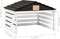 vidaXL - Overkapping - voor - grasmaaier - 78x74x54 - cm - vurenhout - zwart - en - wit — thumbnail 3
