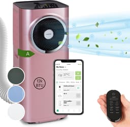 Klarstein mobiele airconditioner met luchtafvoerslang, 5-in-1 airconditioner, ventilator, luchtontvochtiger, luchtreiniger & nachtmodus, app-bediening, kleine & draagbare airconditioner voor thuis & op kantoor, 12000 BTU,4 kW voor 59 m² 50 dB — thumbnail 22