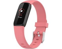 Siliconen Smartwatch bandje - Geschikt voor Fitbit Luxe siliconen bandje - roze - Strap-it Horlogeband / Polsband / Armband - Maat: Maat L