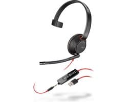 POLY Blackwire 5210 Headset Bedraad Hoofdband Oproepen/muziek USB Type-A Zwart, Rood
