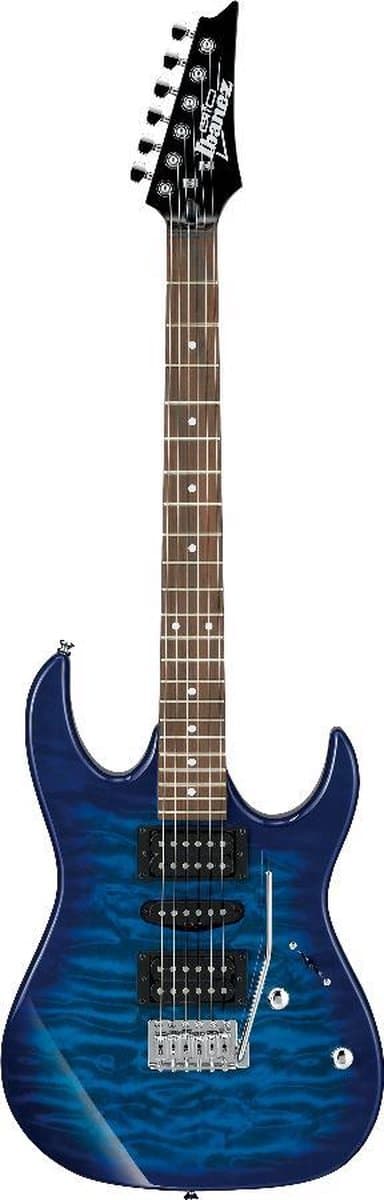 Ibanez GRX70QA‑TBB – GIO Series Elektrische Gitaar – Transparent Blue Burst – HSH Pickups — afbeelding 1