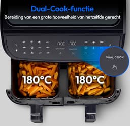 MEDION XXL Dubbele Airfryer P20 - 2 zones - 8,7 L - 2600 W - Zwart — thumbnail 4