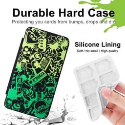 Game card case geschikt voor Nintendo Switch-met 2 duimgreepdoppen-24 Micro SD-kaartsleuven-zachte rubberen voering-volledige bescherming-draagbaar en lichtgewicht-opbergen spelletjes-opslag case-zwarte octopus — thumbnail 4