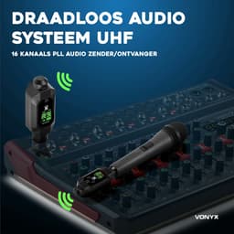 Vonyx WAT200 draadloze zender en ontvanger voor microfoons - snap-on XLR adapter - UHF — thumbnail 3