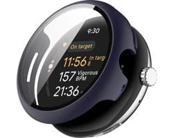 Watch case screenprotector - hoesje - gehard glas - geschikt voor Google Pixel Watch 3 (41 mm) - donkerblauw