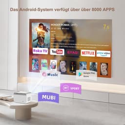 1080p FHD 4K Projector WiFi Bluetooth Android Home Theater Beamer — thumbnail 3