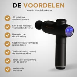 MusclePro Prime - 12V massage gun - inclusief koffer- professioneel massage apparaat - massage pistool - spier massage - sport massage - 8 mondstukken - 99 snelheden - zwart - krachtig en draadloos — thumbnail 4