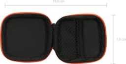 kwmobile Square Carrying Case for Earphones - Portable Storage Bag Pouch for Headphones Earbuds Small Objects with Zipper - Orange / Black — thumbnail 3