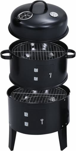 vidaXL Houtskoolroker barbecue-grill 3-in-1 40x80 cm — thumbnail 5