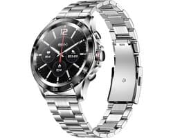 Darenci Platinum Pro Smartwatch Heren – Zilver/Zwart – RVS Band – Bluetooth Bellen & Muziek – Hartslag-, Bloeddruk- & Zuurstofmeter – IP67 Waterdicht – Luxe Activity Tracker