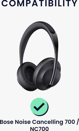 kwmobile 2x oorkussens geschikt voor Bose Noise Cancelling 700 / NC700 - Earpads voor koptelefoon in zwart — thumbnail 3