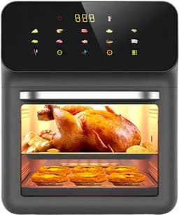 Tafeloven Airfryer - Heteluchtoven Combinatie - Gelijkmatig Koken - Dubbele Temperatuurzones - 15 Liter - Zwart — thumbnail 1