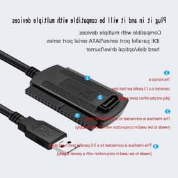 SATA PATA IDE naar USB 2.0 Adapterkabel voor 2.5" en 3.5" Hard Drives en SSD's met Voedingskabel voor PC en Laptops — thumbnail 3