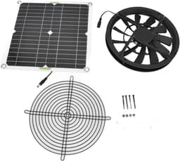 Zonnepaneel Ventilator Kit - Solar Fan Set - Ventilatie Creëren - Waterdicht Ontwerp - 100W - Zwart — thumbnail 1