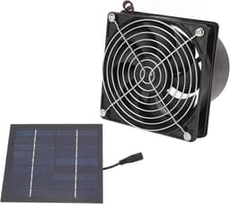 Zonne-afzuigventilator - Ventilator op zonne-energie - Warmteafvoer Zolder - Hoog rendement zonnepaneel - 50W - Zwart — thumbnail 3